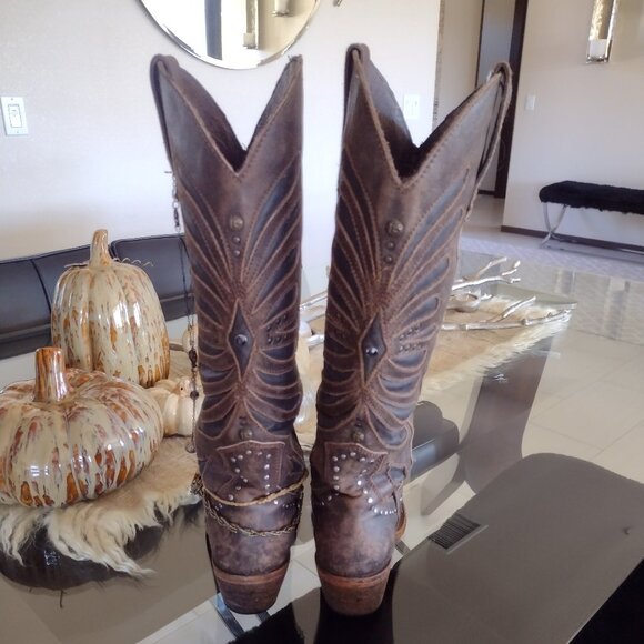 Liberty black butterfly inlay cowboy boots size 8 - Picture 3 of 13